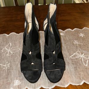 Calvin Klein Desiree Open Toe Platform Heels Blk, 9 1/2